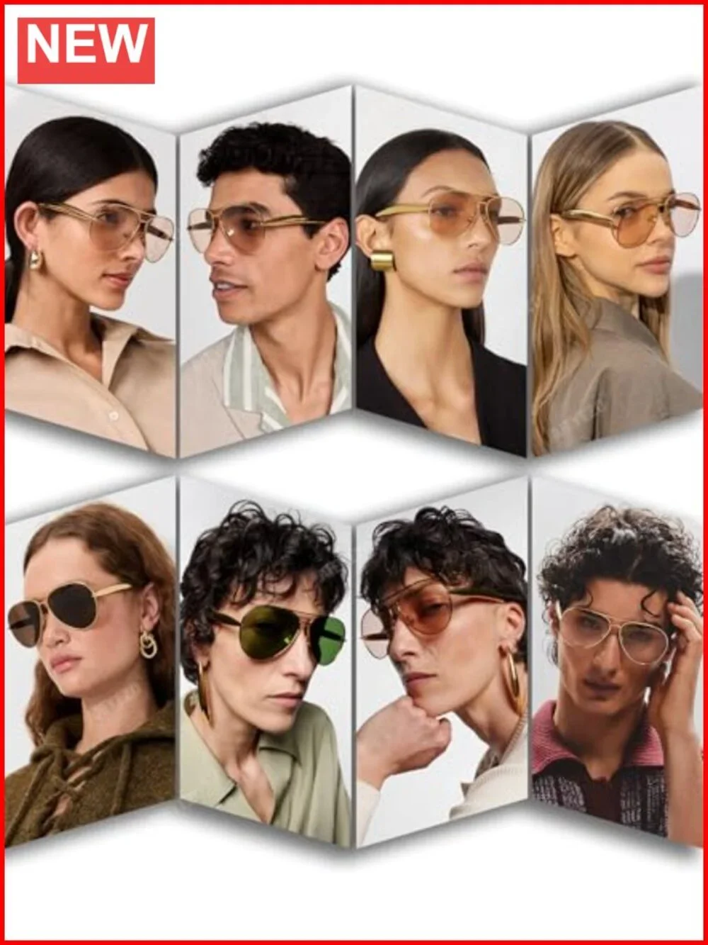 Gold Oversized Aviator Sunglasses UV400 Protection Thick Frame Pilot Shades